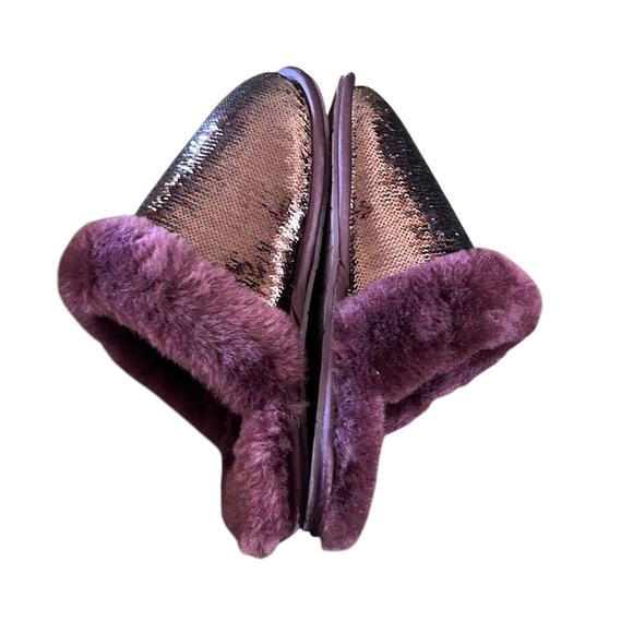 UGG Women's Scuffette II Mirror Ball Sequins Sheepskin Collar Slipper NEW Size 7 - Picture 6 of 9